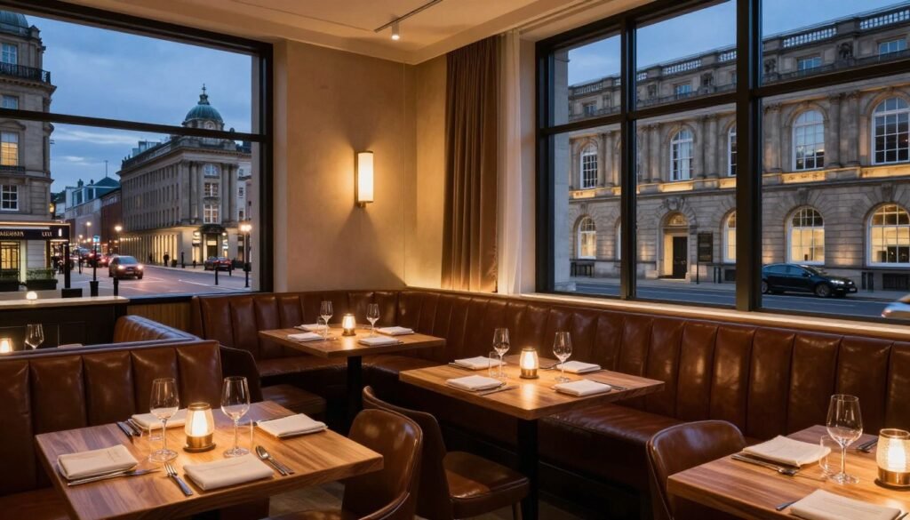 The Best Restaurants in Liverpool 2 Hawksmoor Liverpool restaurant interior showing best restaurants in Liverpool with elegant steakhouse setting