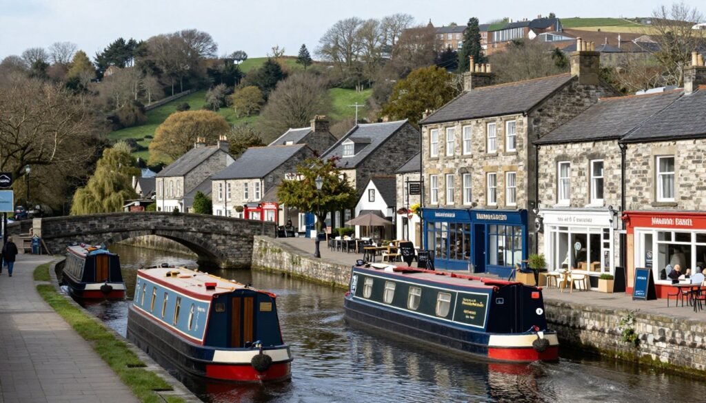 Hebden Bridge's picturesque canal and independent shops