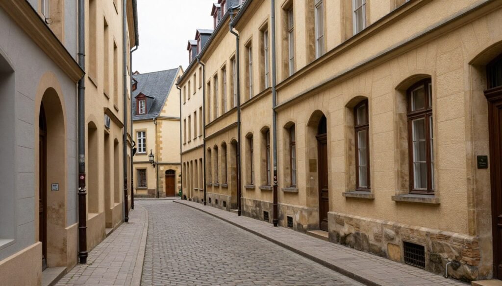 Hidden medieval street Luxembourg old town