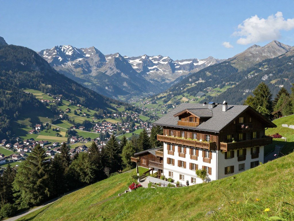 Hillside hotel with panoramic mountain views near Schaan