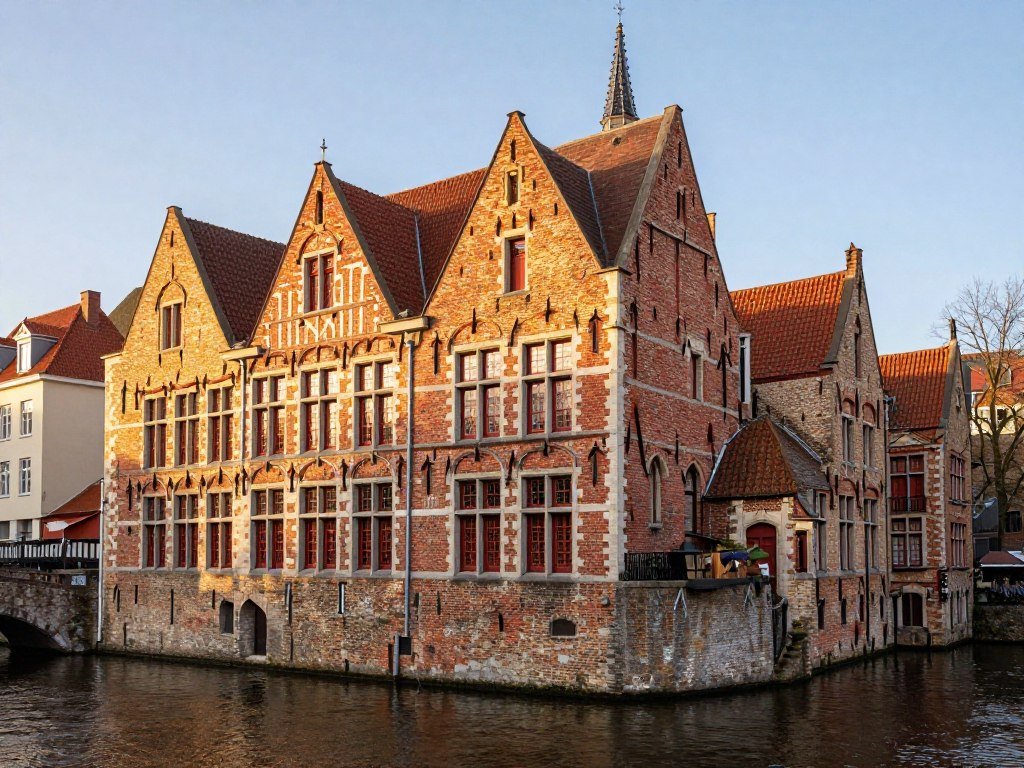 Historic facade of Relais Bourgondisch Cruyce hotel in Bruges