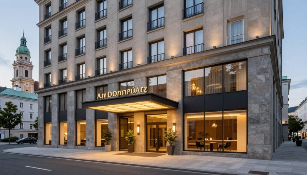 The Best Hotels in Linz Austrria 1 Hotel Am Domplatz exterior with view of Linz Cathedral nearby