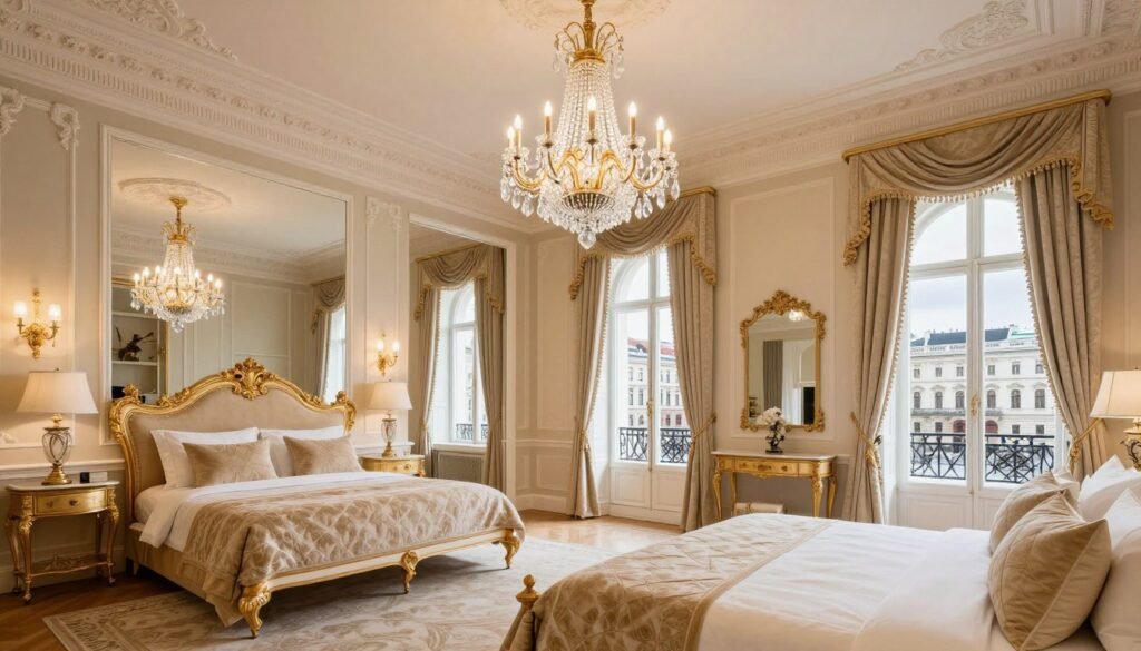 Hotel Imperial Vienna luxury suite with chandelier and hotels in vienna views