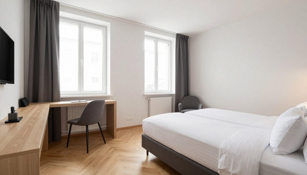 The Best Hotels in Salzburg Austria 11 Hotel Krone 1512 bright modern room with parquet floors