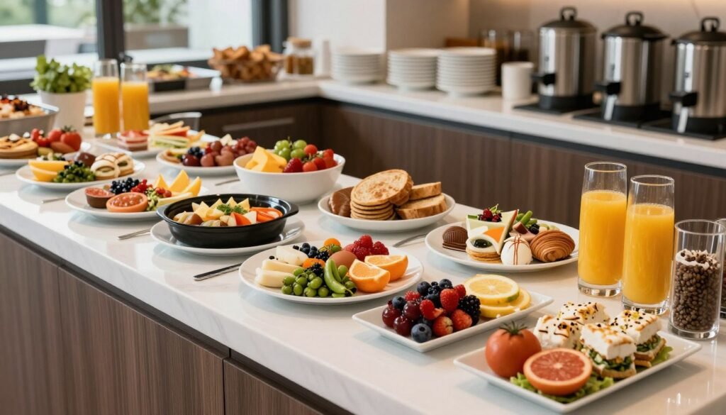 Hotel breakfast buffet in Schaan with variety of options