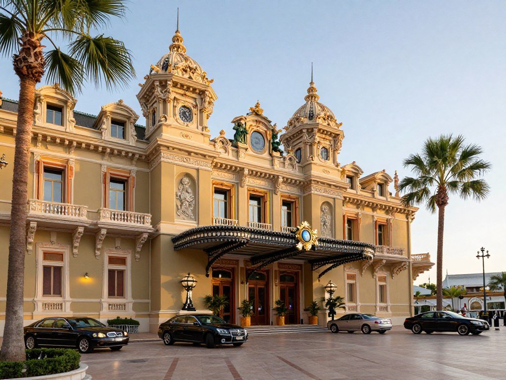 Hôtel de Paris Monte-Carlo elegant facade with palm trees and luxury entrance