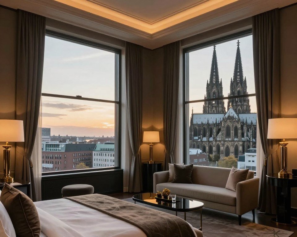 Hotel room with direct cathedral view