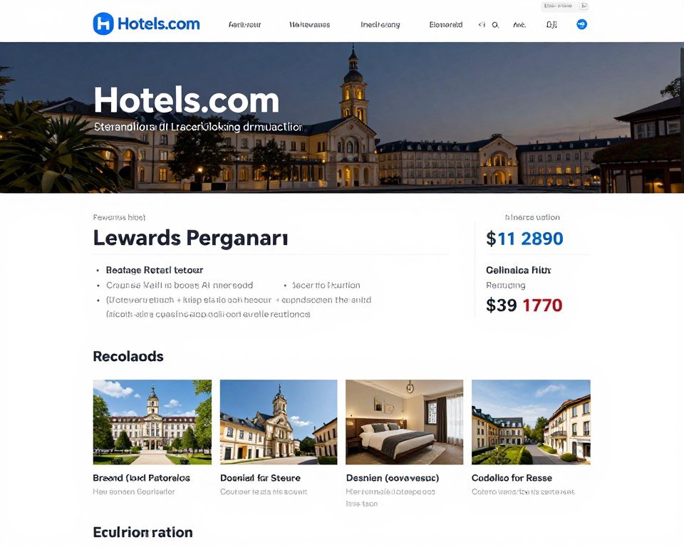 Hotels.com platform interface with Luxembourg search results