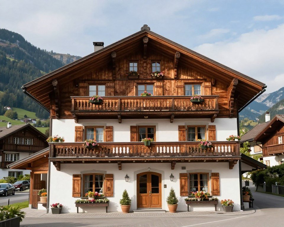 Innere Enge hotel exterior with Swiss chalet architecture
