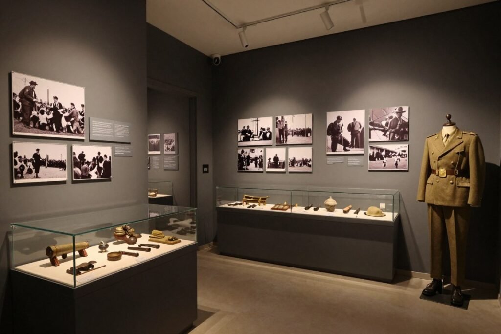 Interior of Musée National de la Résistance with historical exhibits and artifacts