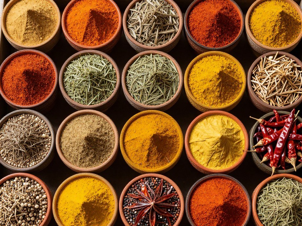 International spice market display representing global cuisines