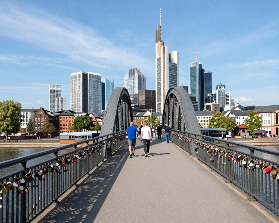 The Best Things to Do in Frankfurt 15 Iron Footbridge pedestrian bridge over Main River with city skyline