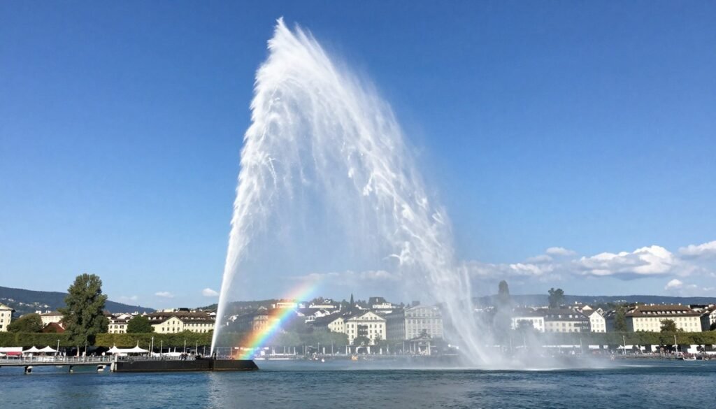 The Best Things to Do in Geneva 7 Jet d'Eau fountain shooting water high into Geneva sky
