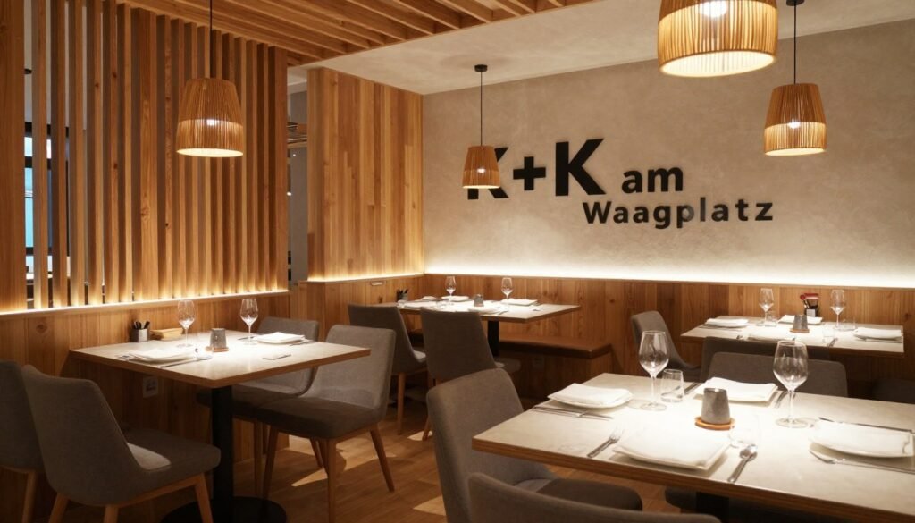 The Best Restaurants in Salzburg 5 K+K am Waagplatz restaurant interior showing modern Austrian dining room in Salzburg