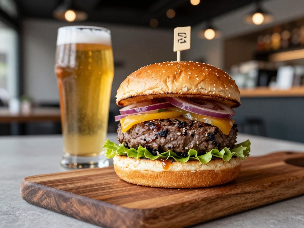 Kings Yellow restaurant modern burger presentation