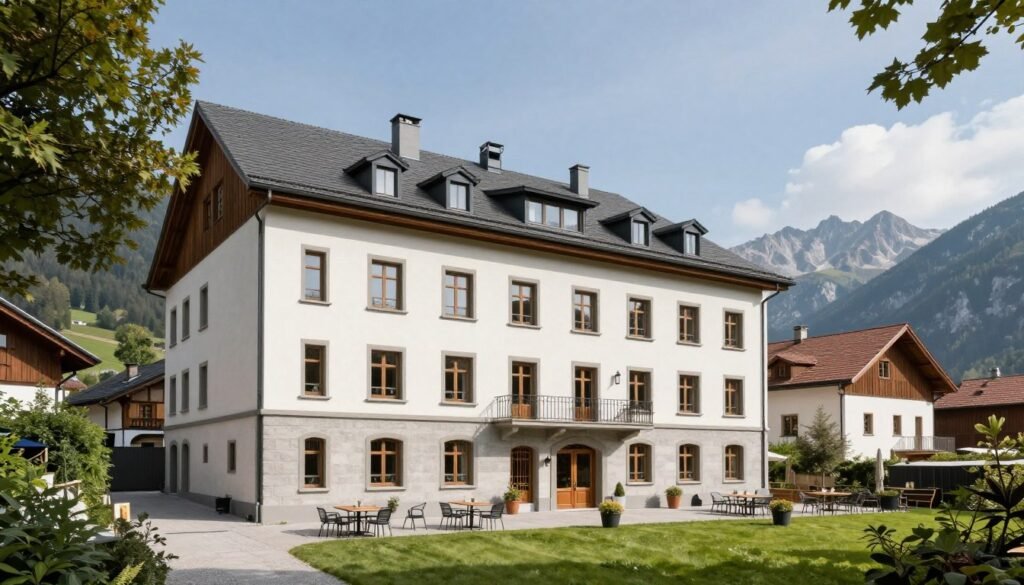 Kloster by b-smart hotel building with garden terrace