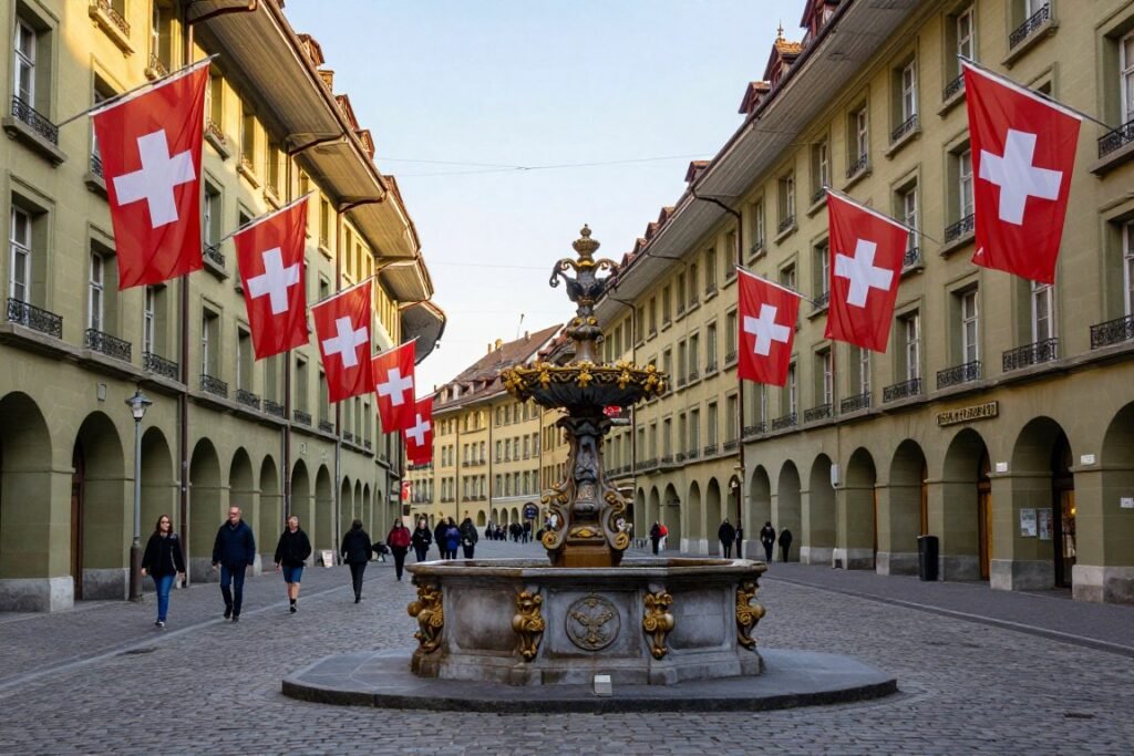 The Best Things to Do in Bern 2 Kramgasse street in Bern with ornate fountain and medieval architecture