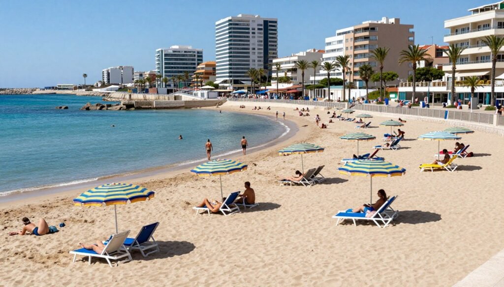 The Best Things to Do in Monaco 24 Larvotto Beach Monaco with swimmers and umbrellas