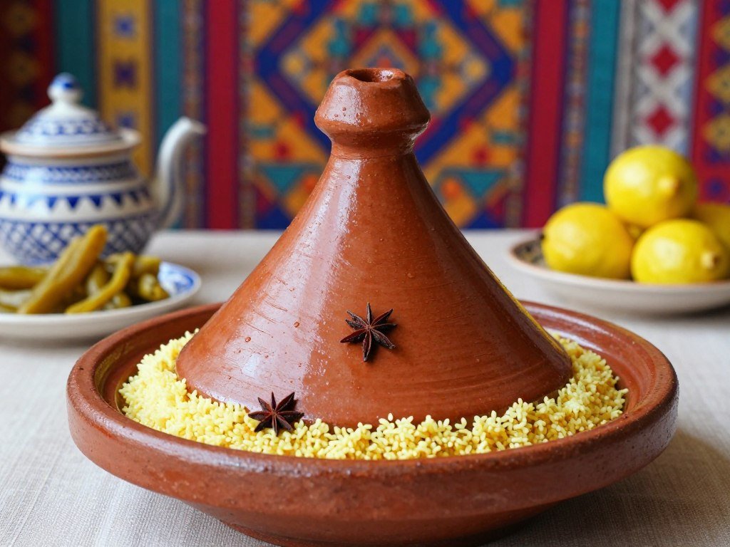 Le Riad Moroccan tagine with traditional presentation