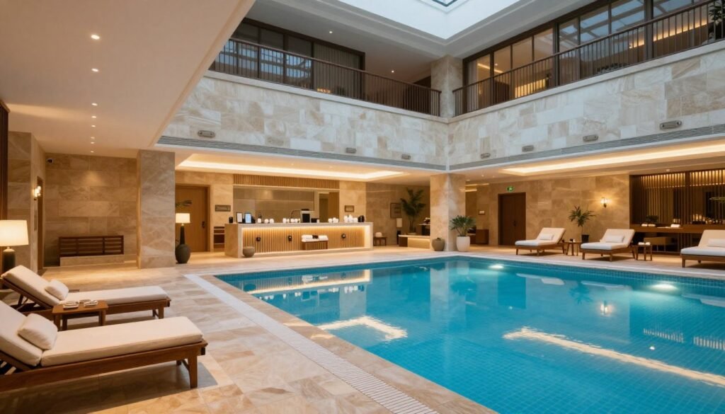 Le Royal Hotels Luxembourg spa and indoor pool area