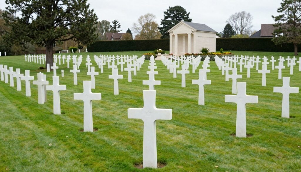 Luxembourg American Cemetery rows of white crosses