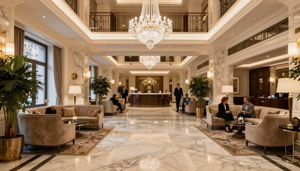 The Best Hotels in Berlin 7 Luxury hotel lobby Berlin with elegant interior design chandelier