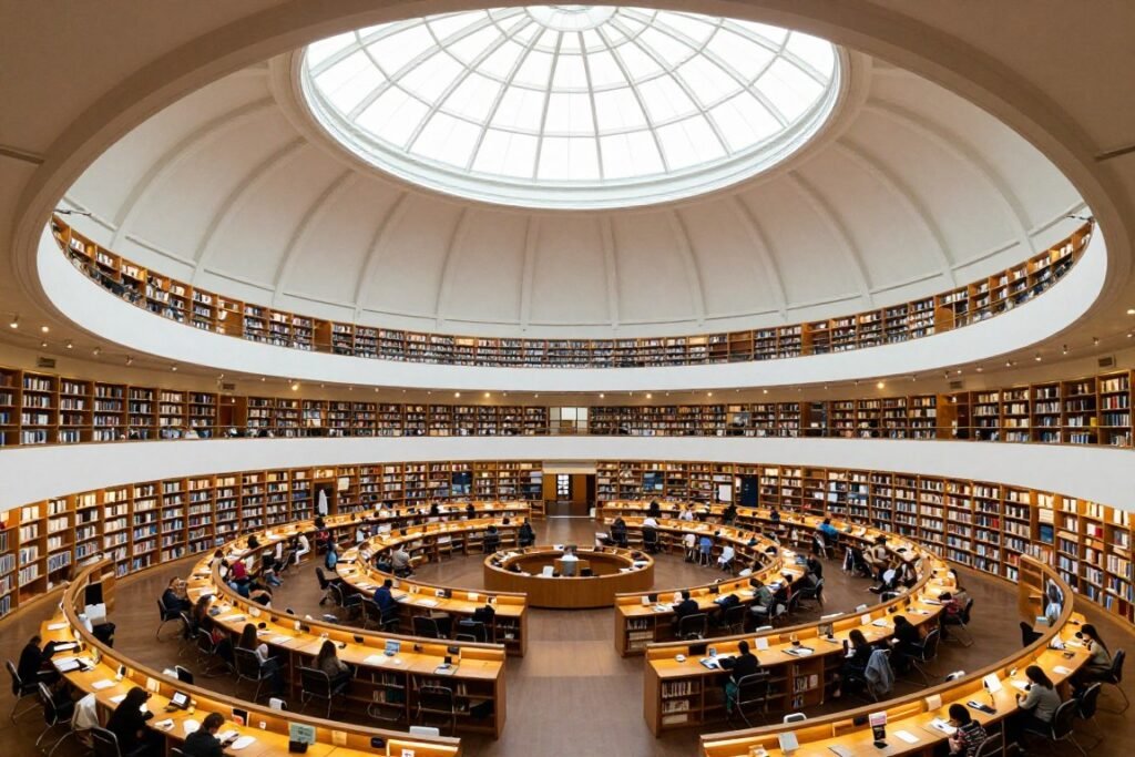 Manchester Central Library's impressive domed reading room