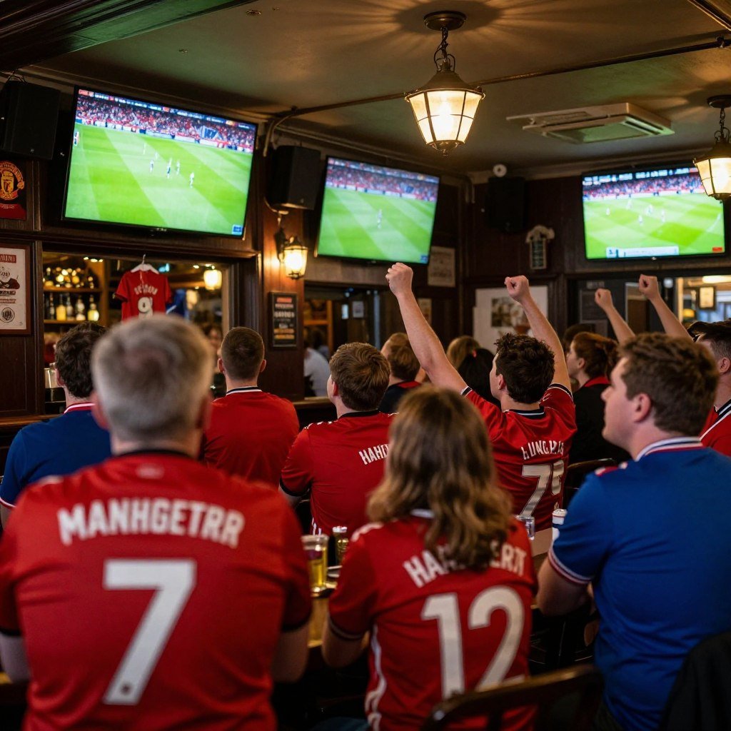The Best Pubs in Manchester 2026 16 Manchester pub filled with football fans watching a match