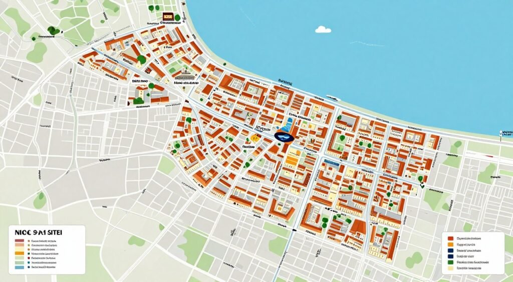 The Best Hotels in Nice 23 Map of Nice's neighborhoods highlighting key hotel districts