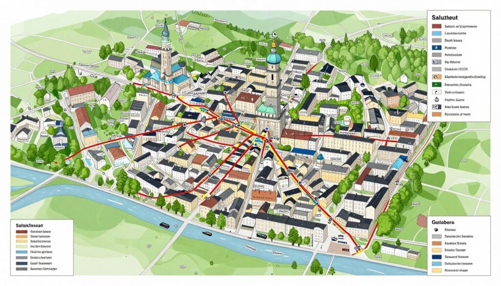 The Best Things to Do in Salzburg 10 Map of Salzburg showing major attractions and transportation options
