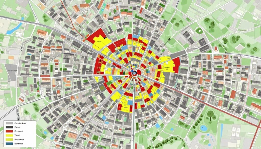 Map overview of Esch-sur-Alzette districts and neighborhoods