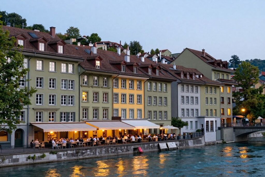 The Best Things to Do in Bern 20 Matte district in Bern along Aare River with historic buildings and cafes