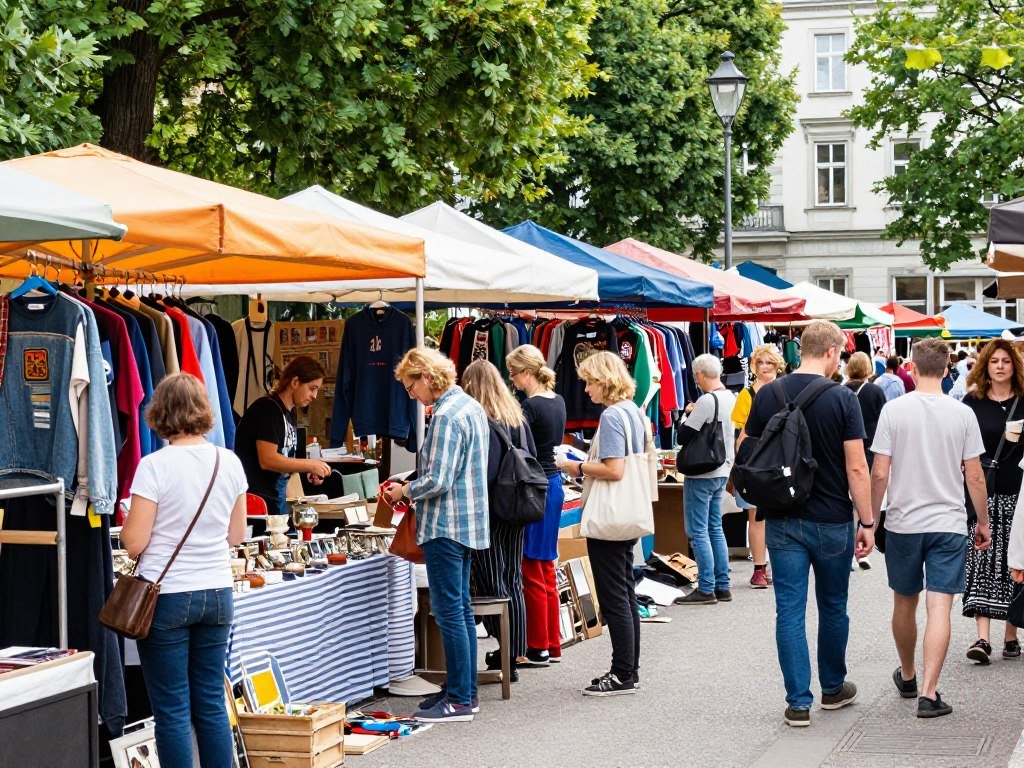 The Best Things to Do in Berlin 12 Mauerpark flea market with vendors and shoppers browsing vintage items