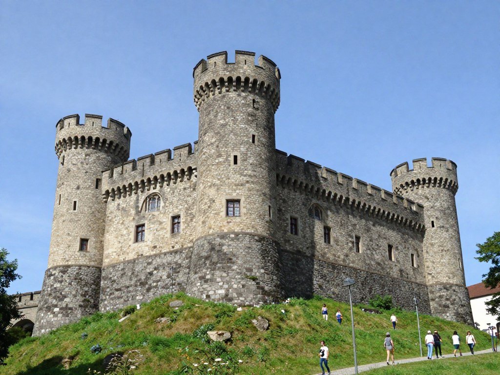 Medieval Gutenberg Castle in Balzers with stone walls and towers