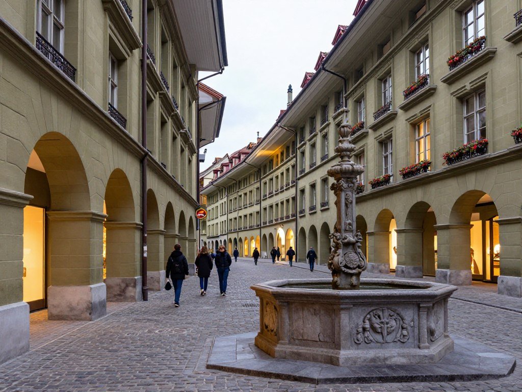 The Best Things to Do in Bern 1 Medieval arcades of Bern Old Town with historic fountains and cobblestone streets