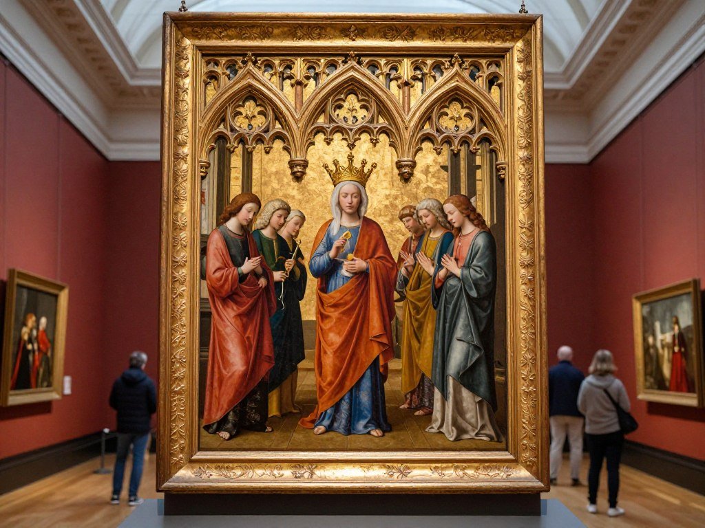 The Best Things to Do in Cologne 12 Medieval religious painting in ornate gold frame at Wallraf-Richartz Museum