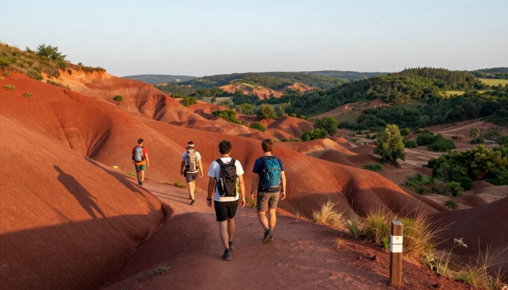 The Best Things to Do in Differdange 5 Minett Trail hiking path through red earth landscape