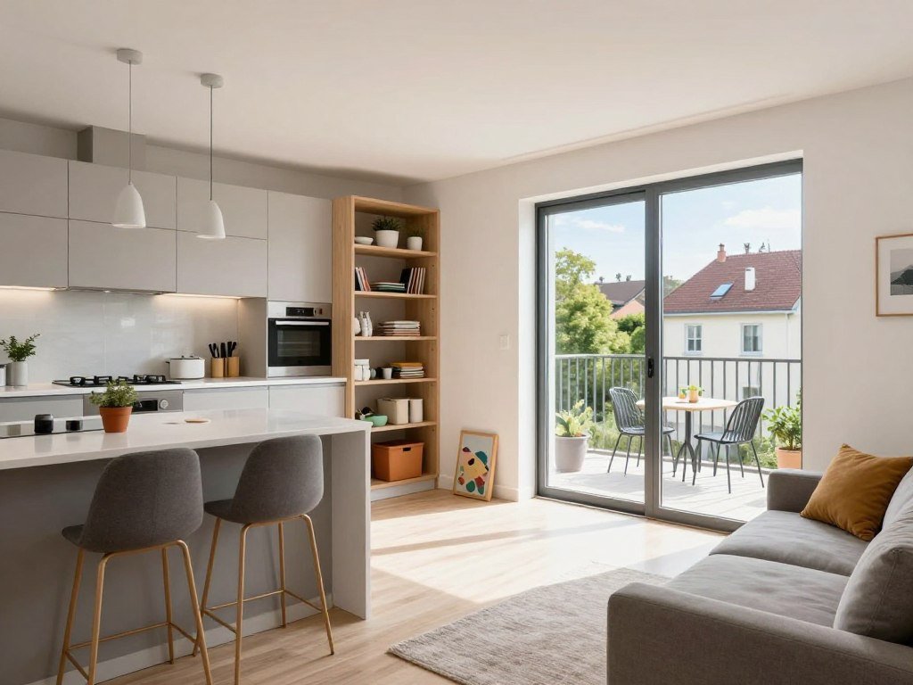 Modern apartment with balcony and family-friendly layout in Belval