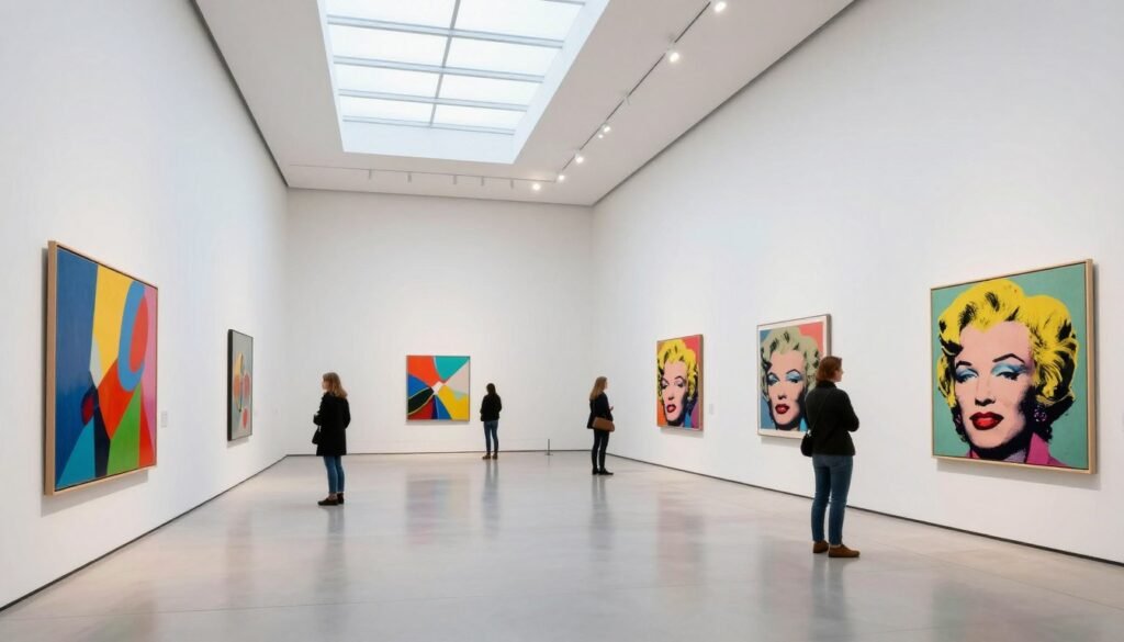 The Best Things to Do in Cologne 11 Modern art gallery interior at Museum Ludwig with colorful contemporary paintings