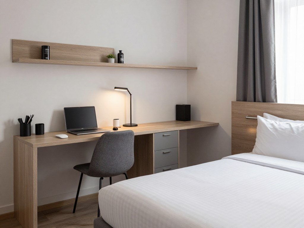 Modern guest room at ibis Esch Belval with contemporary design