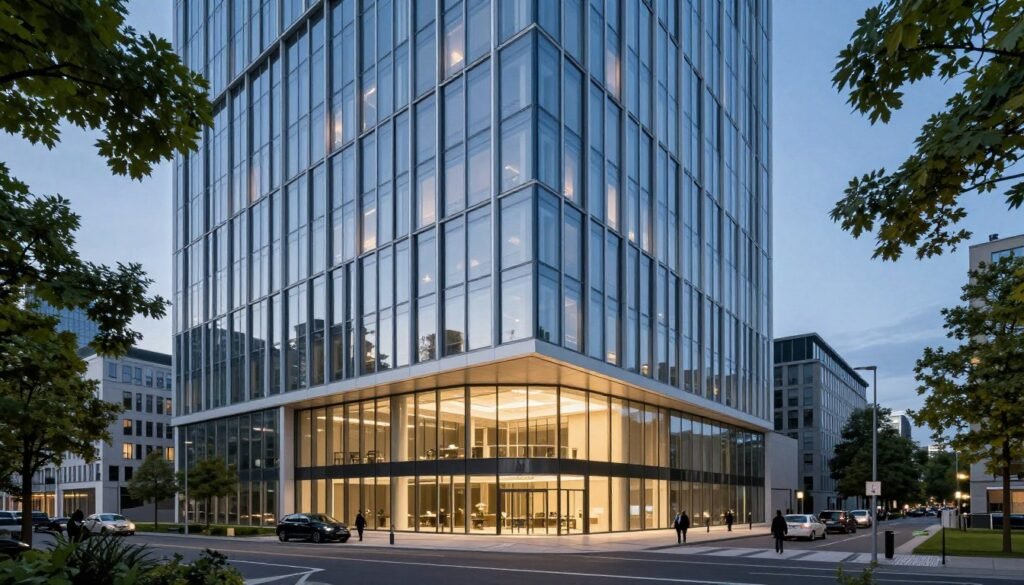 The Best Hotels in Berlin 1 Modern luxury hotel exterior in Berlin with contemporary glass architecture