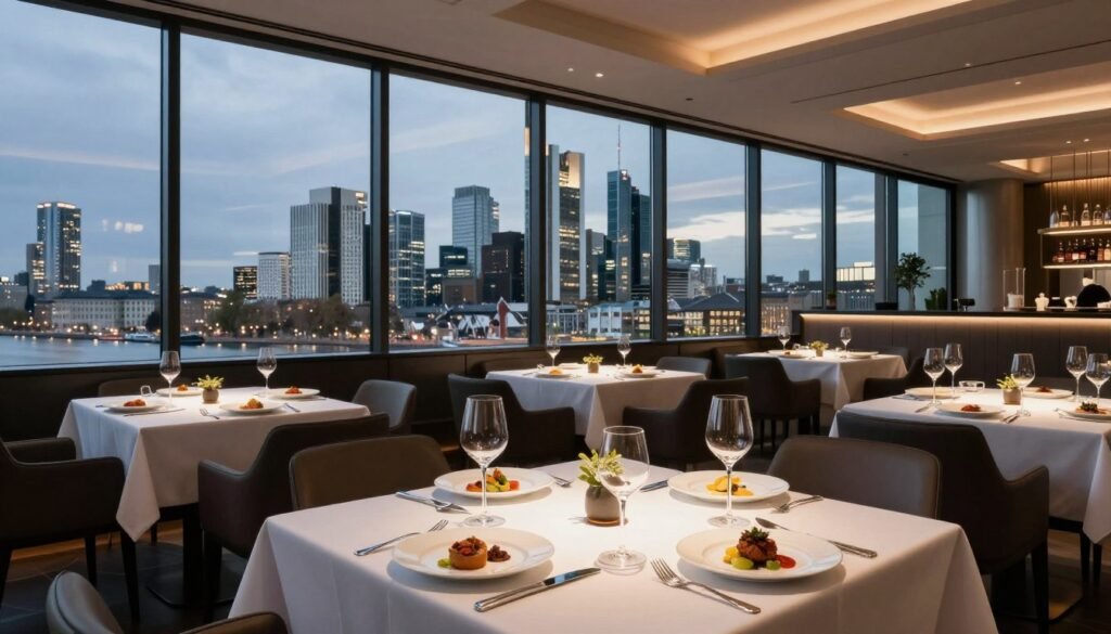 The Best Hotels in Frankfurt 32 Modern restaurant in Frankfurt with skyline views