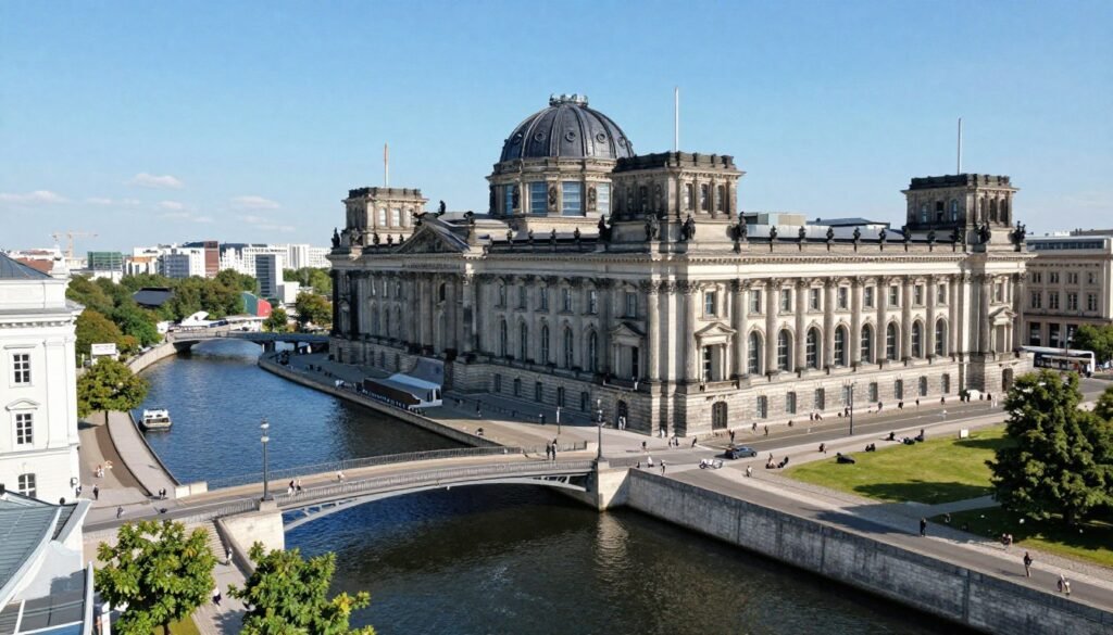 The Best Things to Do in Berlin 13 Museum Island on the Spree River with historic museum buildings and tourists