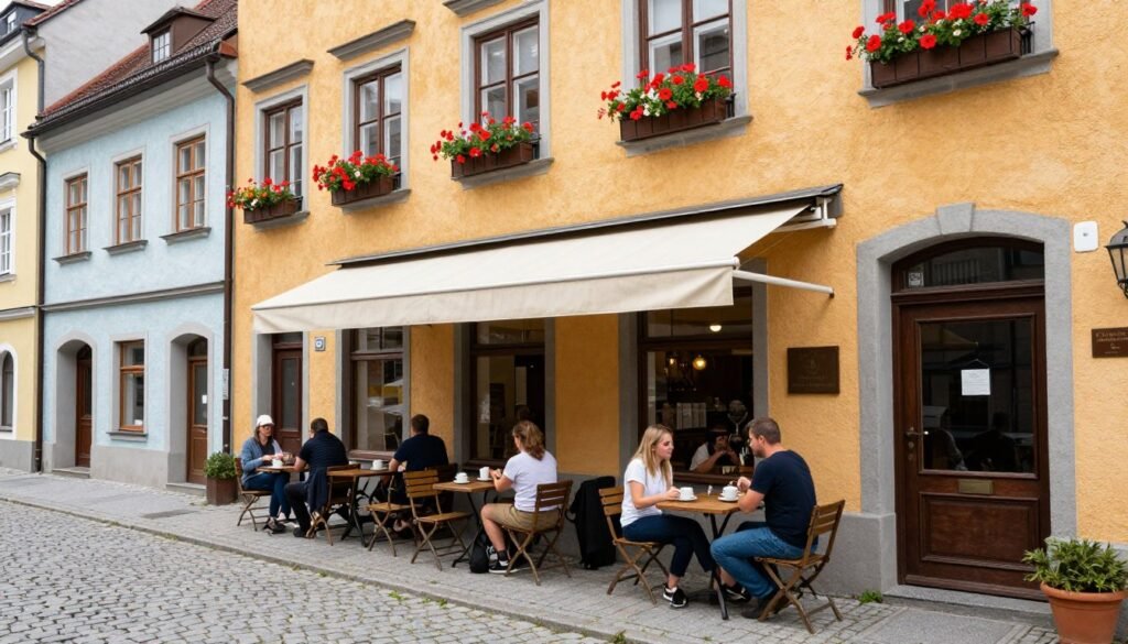 Neighborhood cafe with outdoor seating in Haidhausen