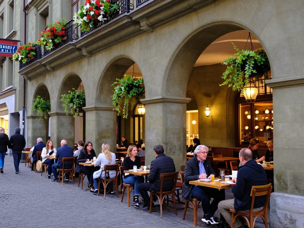 The Best Things to Do in Bern 23 Outdoor dining in Bern Old Town with arcades and historic ambiance