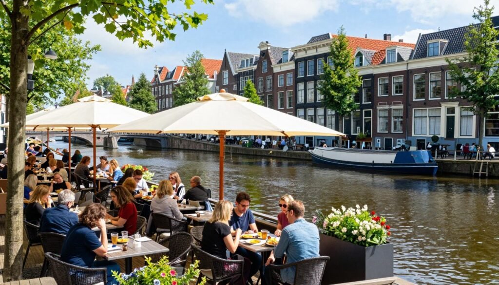 The Best Restaurants in Leiden Netherlands 7 Outdoor terrace dining at Aan de Rijn with canal views in Leiden