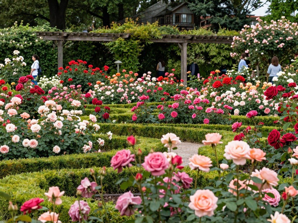The Best Things to Do in Frankfurt 17 Palmengarten rose garden with hundreds of blooming roses in summer