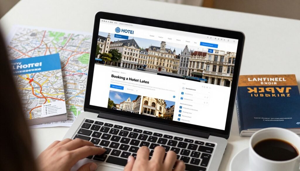 The Best Hotels in Brussels 6 Person booking a hotel in Brussels online with city map and travel guide