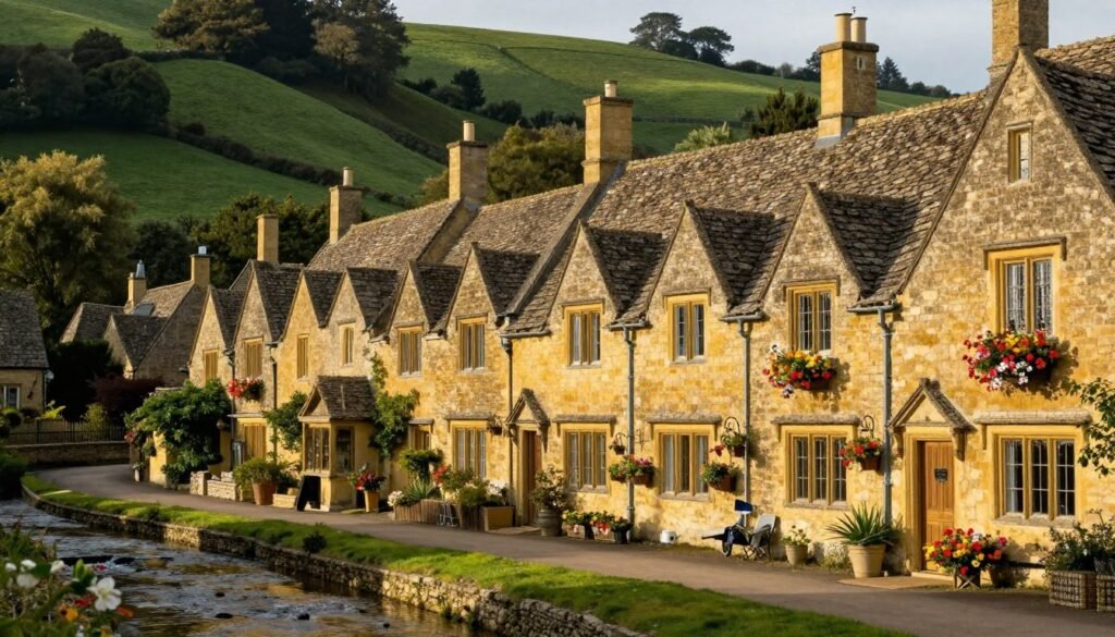 Picturesque honey-colored stone villages of the Cotswolds, a quintessential English countryside day trip from London
