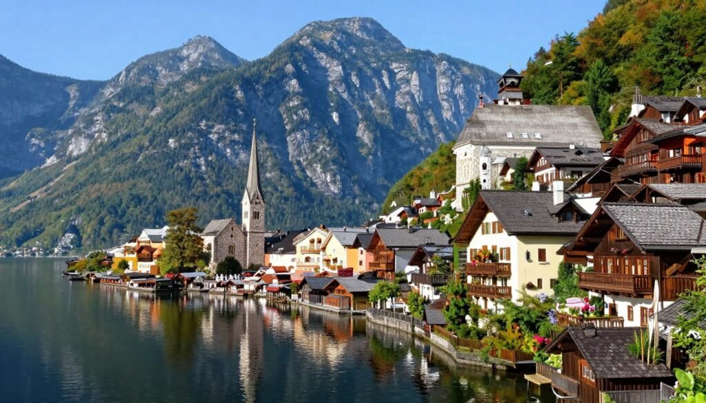 The Best Things to Do in Salzburg 8 Picturesque view of Hallstatt village nestled between mountains and lake